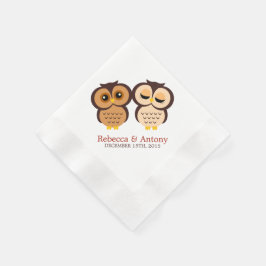 Fall Wedding Owls Servetten