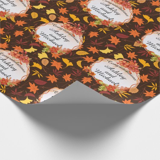 Fall Wedding Personaliseert navolgende verkiezinge Cadeaupapier (Hoek)