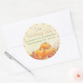 Fall Wedding Pumpkin Guest Favor Bedankt Ronde Sticker (Envelop)