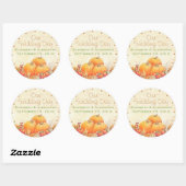Fall Wedding Pumpkin Guest Favor Bedankt Ronde Sticker (Vel)