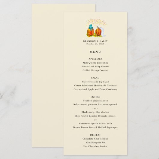 Fall Wedding Pumpkins Menu (Voorkant / Achterkant)