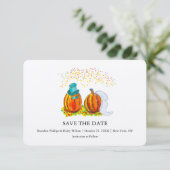Fall Wedding Pumpkins Save The Date (Staand voorkant)