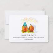 Fall Wedding Pumpkins Save The Date (Voorkant)