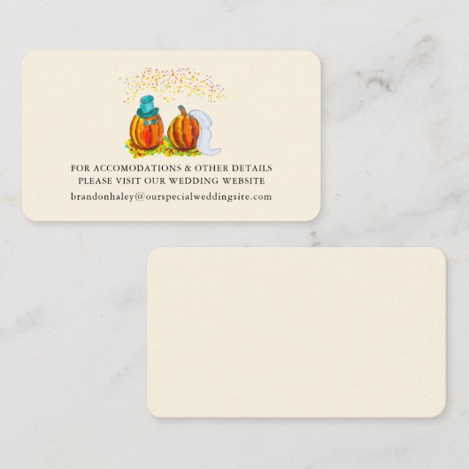 Fall Wedding Pumpkins Website Informatiekaartje (Voorkant / Achterkant)