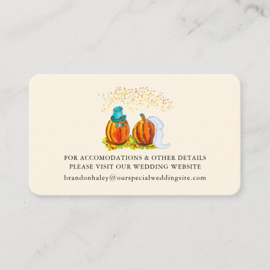 Fall Wedding Pumpkins Website Informatiekaartje (Voorkant)