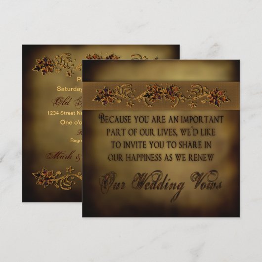 Fall Wedding Renewal Uitnodiging Bladeren (Voorkant / Achterkant)