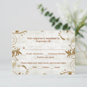 Fall Wedding Response en Meal Choice Card RSVP Kaartje (Staand voorkant)
