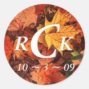 Fall Wedding Ronde Sticker