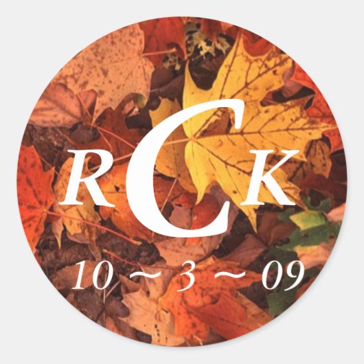 Fall Wedding Ronde Sticker (Voorkant)