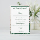 Fall Wedding RSVP - Champagne en Groen Kaart (Staand voorkant)