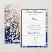 Fall Wedding RSVP - Champagne en marine Kaart (Voorkant / Achterkant)