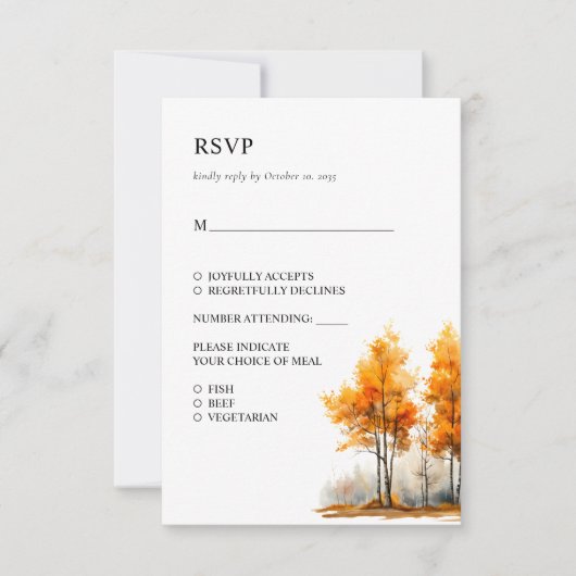Fall Wedding RSVP-kaart RSVP Kaartje (Voorkant)
