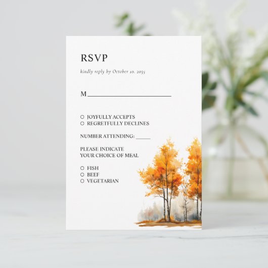 Fall Wedding RSVP-kaart RSVP Kaartje (Staand voorkant)