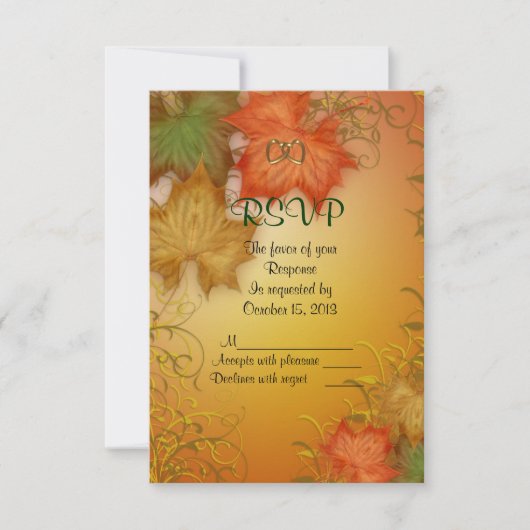 Fall Wedding RSVP-reactiekaart RSVP Kaartje (Voorkant)