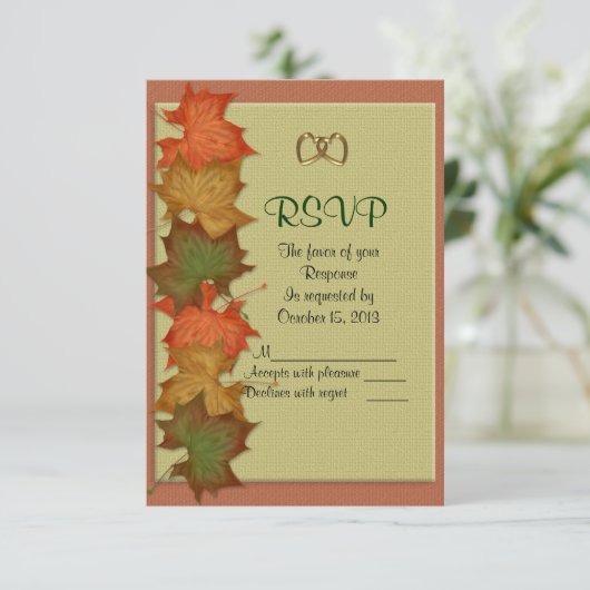 Fall Wedding RSVP-reactiekaart RSVP Kaartje (Staand voorkant)