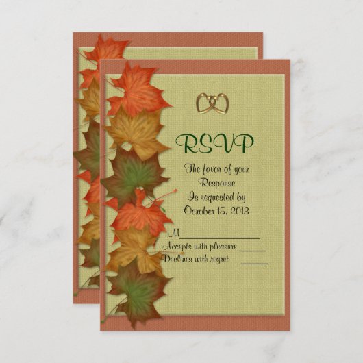 Fall Wedding RSVP-reactiekaart RSVP Kaartje (Voorkant / Achterkant)