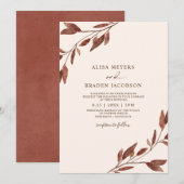 Fall Wedding Rust Brown herfst lekt olie op Kaart (Voorkant / Achterkant)