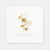 Fall Wedding Rustieke Zonnebloem Cocktail Servette Servet (Voorkant)