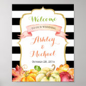 Fall Wedding Sign | Autumn Pumpkins Leaves Thema Poster (Voorkant)