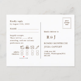 Fall Wedding Song Request RSVP Invitation Briefkaa Uitnodiging Briefkaart