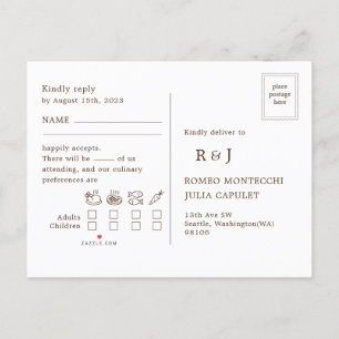 Fall Wedding Song Request RSVP Invitation Briefkaa Uitnodiging Briefkaart