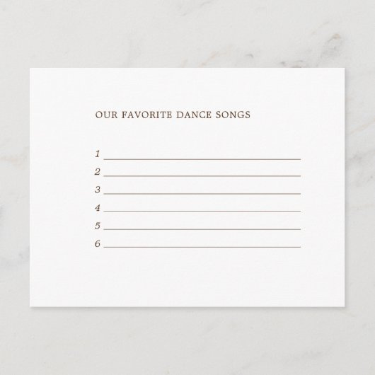 Fall Wedding Song Request RSVP Invitation Briefkaa Uitnodiging Briefkaart (Voorkant)