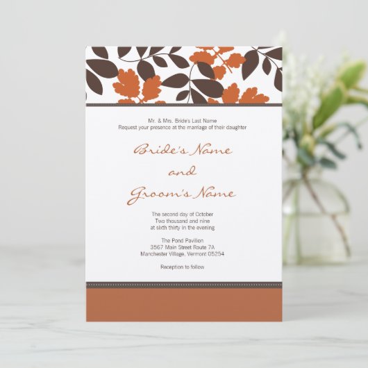 Fall Wedding Uitnodiging (Staand voorkant)