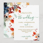 Fall Wedding Uitnodiging (Voorkant / Achterkant)