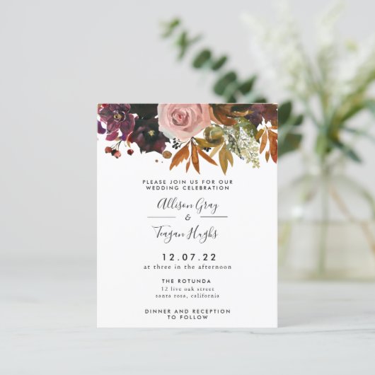 Fall Wedding Uitnodiging | Begroting (Staand voorkant)