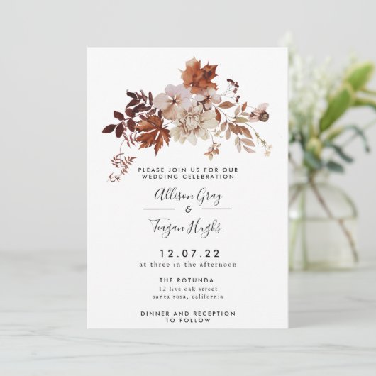 Fall Wedding Uitnodiging | Begrotingsbrochure (Staand voorkant)
