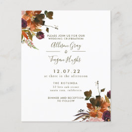 Fall Wedding Uitnodiging | Begrotingsbrochure Flyer