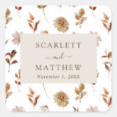 Fall Wedding Vierkante Sticker (Voorkant)