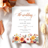 Fall Wedding Waterverf Bloemen Kaart