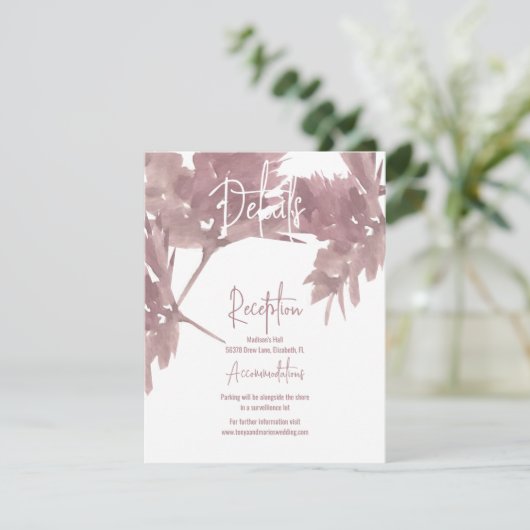 Fall Wedding Waterverf Leaf Details Kaart (Staand voorkant)