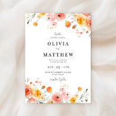 Fall Wedding Waterverf Modern Rustic Floral Kaart
