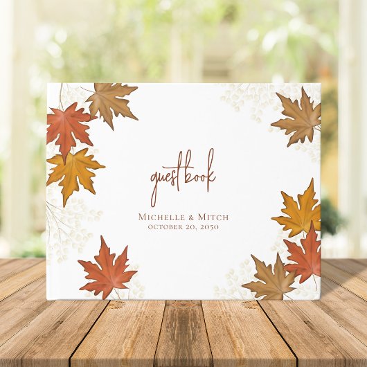 Fall Wedding Waterverf verlaat Custom Gastenboek