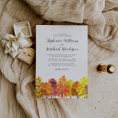 Fall Wedding Waterverf Woodland Kaart