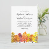 Fall Wedding Waterverf Woodland Kaart (Staand voorkant)
