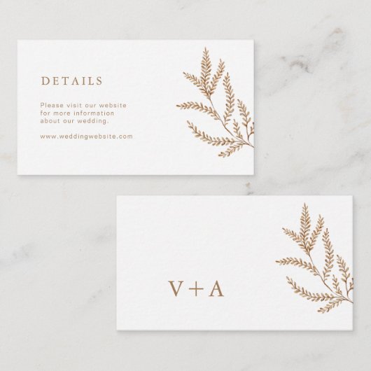 Fall Wedding-website Informatiekaartje (Voorkant / Achterkant)