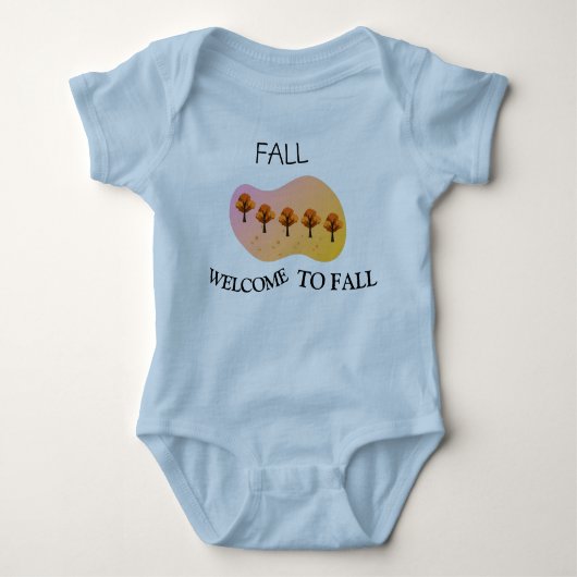 Fall Welcome To Fall Baby Light Blue Bodysuit (Voorkant)
