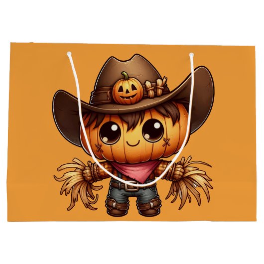 Fall Western Scarecrow Groot Cadeauzakje (Achterkant)