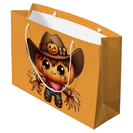 Fall Western Scarecrow  Groot Cadeauzakje (Achterkant Gekanteld)