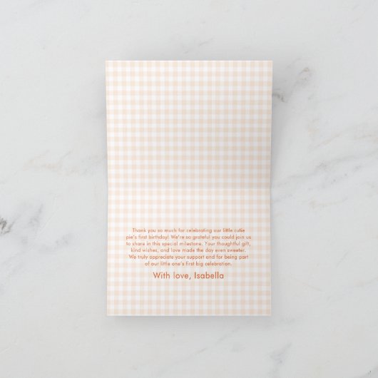 Fall Whimsical A Little Cutie Pie Birthday Bedankkaart (Binnen)