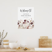 Fall Wilde Bloem Baby Shower Welkom Bord Poster (Keuken)