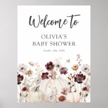 Fall Wilde Bloem Baby Shower Welkom Bord