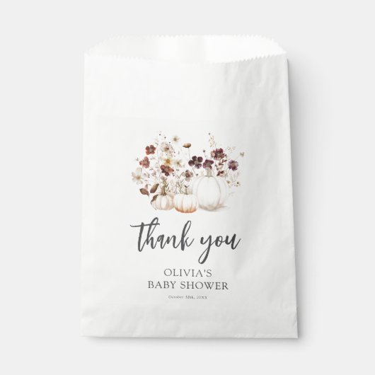 Fall Wildflower Baby Shower Bedankzakje (Voorkant)