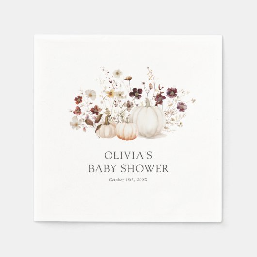 Fall Wildflower Baby Shower Servet (Voorkant)