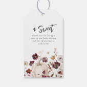 Fall Wildflower Baby Shower Thank You Cadeaulabel (Achterkant)