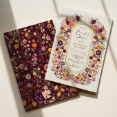 Fall Wildflower Garden Monogram Bridal Shower Kaart