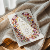 Fall Wildflower Garden Monogram Bridal Shower Kaart